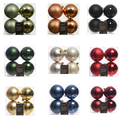 Sfere natalizie colorate 10cm (4 pezzi)