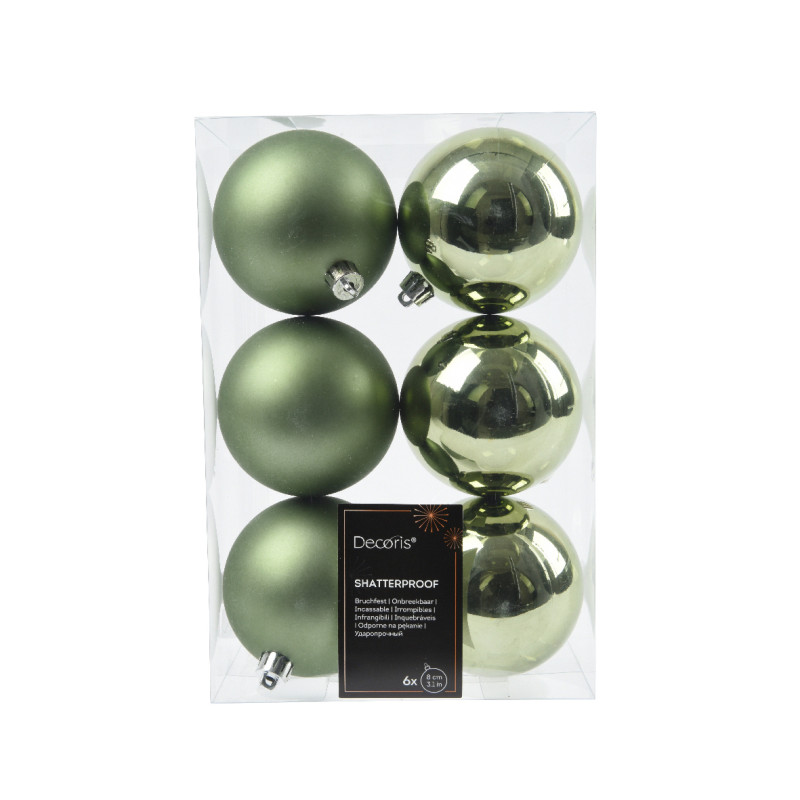 Palline per Albero di Natale 8cm (6 pezzi)