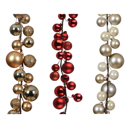 Ghirlanda Infrangibile Sfere Glitterate 180cm