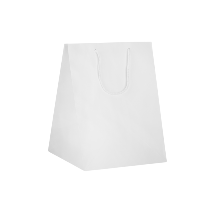 Sacchetti in Carta Portapanettone con Manico in Cotone Bianco