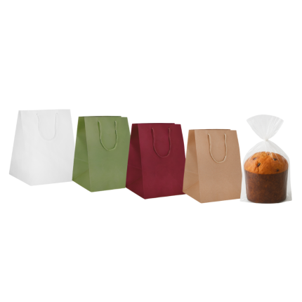 Sacchetti in Carta Portapanettone con Manico in Cotone