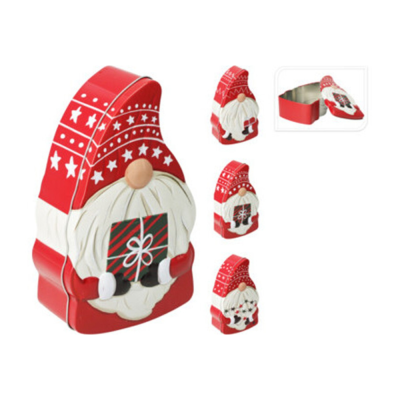 Scatola natalizia in latta a tema Gnomo – Regalo simpatico | Incartare