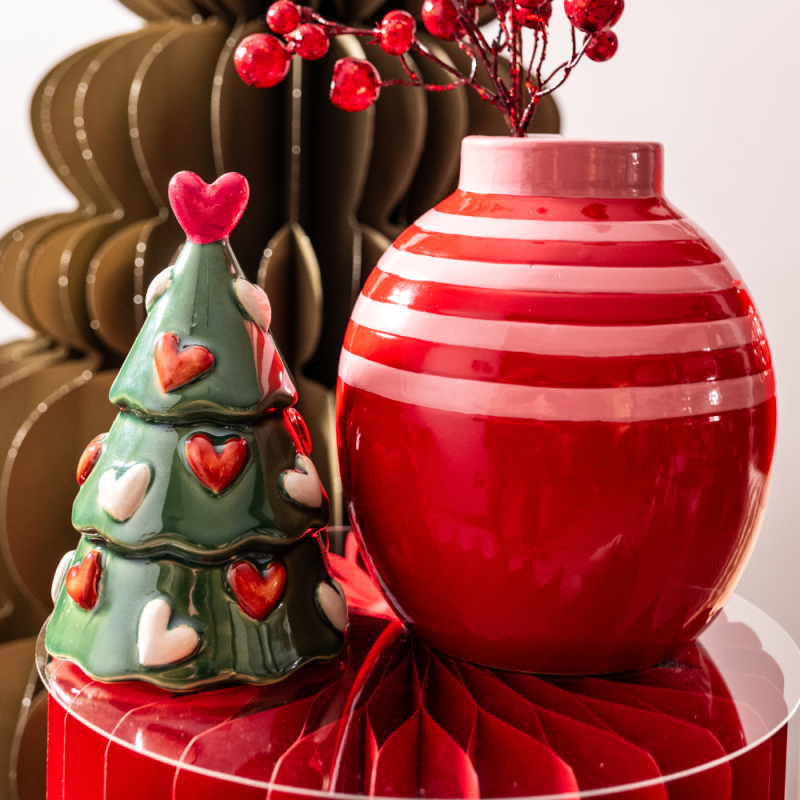 Alzata in Carta Plissé Rossa con Top