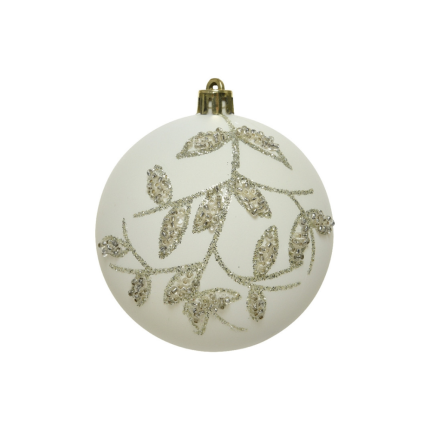 Sfera Natalizia Bianca con Decori Dorati Sfera Natalizia Bianca con Decori Dorati