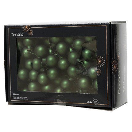 Palline in vetro matt con filo ferro 2cm (144 pezzi)