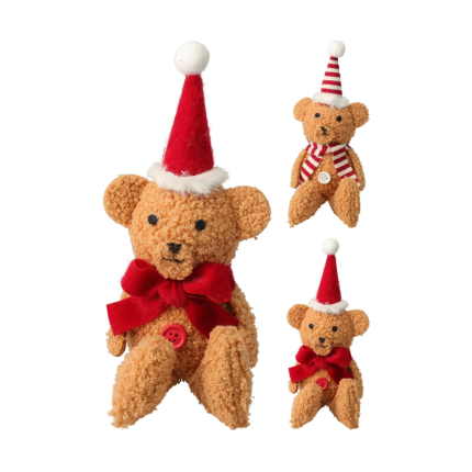 Orsetto Natalizio in Tessuto 18cm