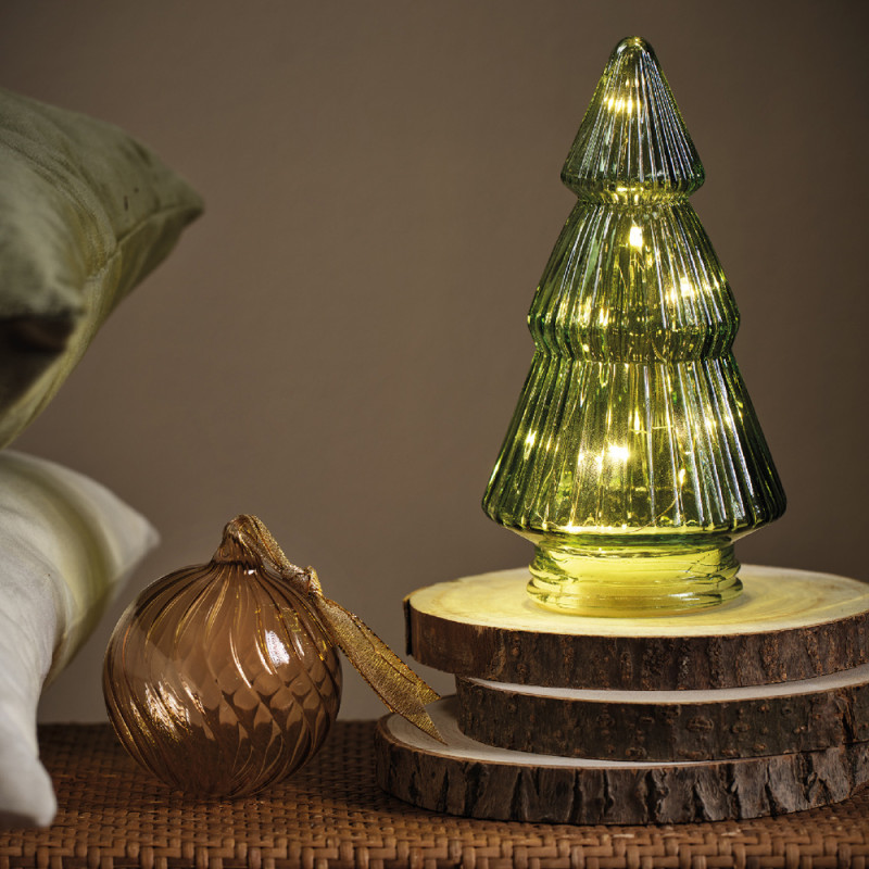 Alberello Luminoso in Vetro Colorato 19,5cm