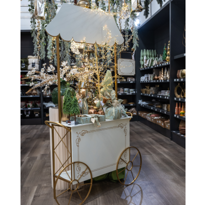 Carretto Espositivo Bianco e Oro 213cm 2