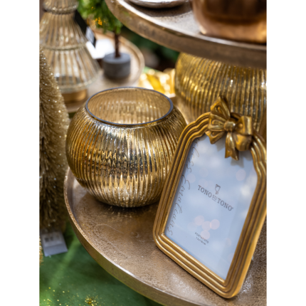 Vaso in Vetro Plissé Oro