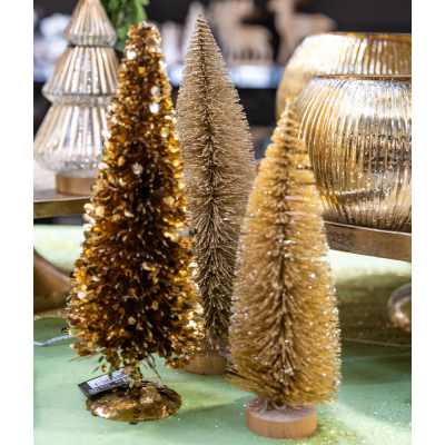 Alberello stilizzato champagne brillantinato 2