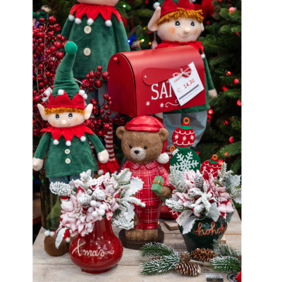 Vaso Natalizio Rosso Scritta Xmas 2