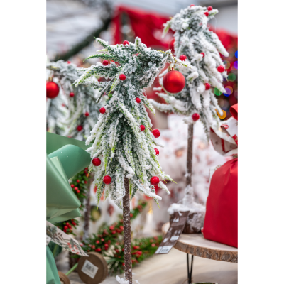 Alberello Innevato Decorativo con Palline 2