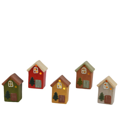 Casetta Luminosa Led in Terracotta 11,5cm 2