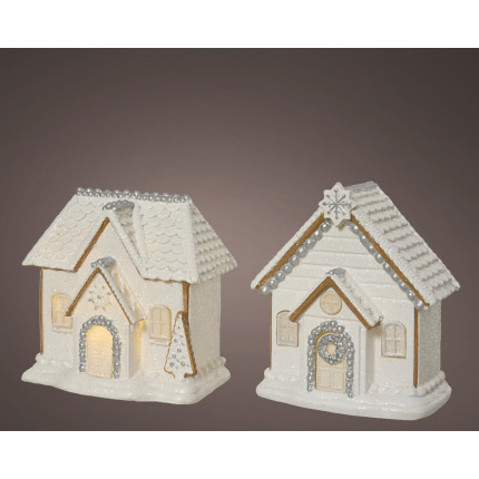 Casetta Bianca Led a Luce Fissa 13cm