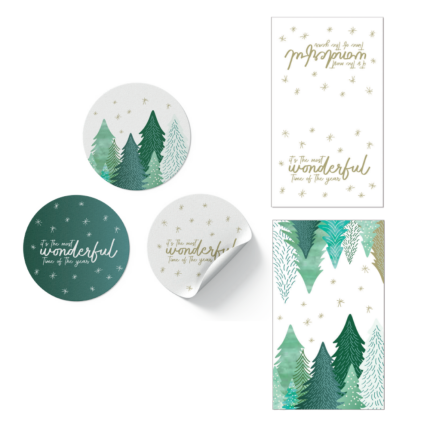 Etichette Wonderful Time Tonde e Rettangolari (100 Pezzi)