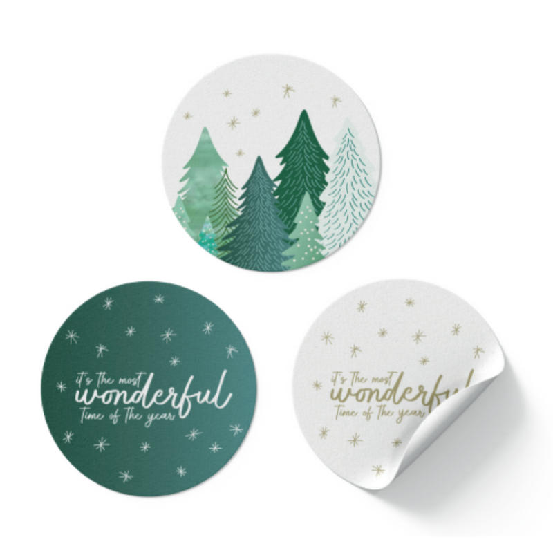 Etichette Wonderful Time Tonde e Rettangolari (100 Pezzi)