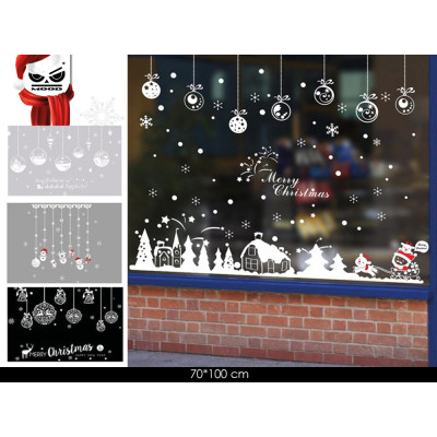 Vetrofania Natalizia con Paesaggio