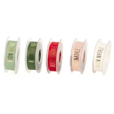 Nastro raso opaco buon natale oro