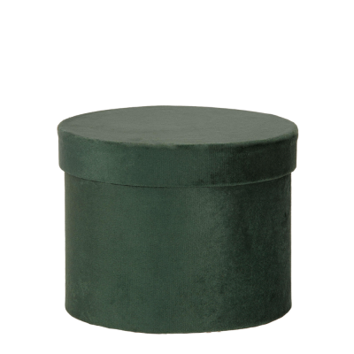 Scatola Tonda in Velluto Verde