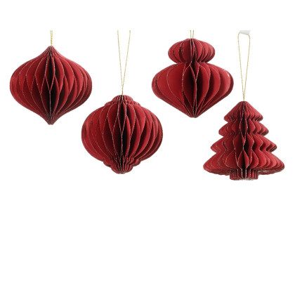 Pendente Natalizio in Carta Plissé 8cm