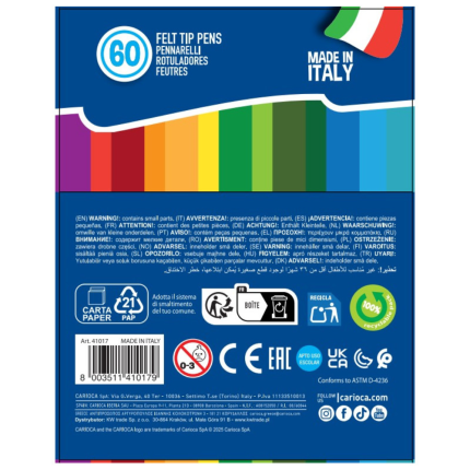 Scatola Rigida Pennarelli Punta Fine Joy (60 Pezzi)