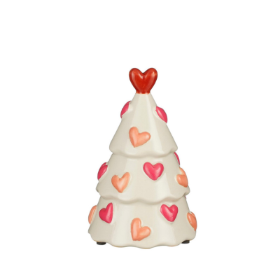 Alberello Natalizio in Ceramica con Cuori