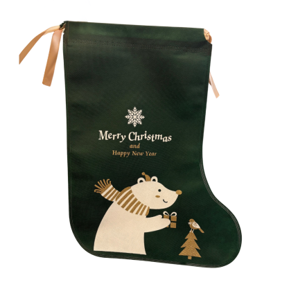 Calza Natalizia in TNT Verde