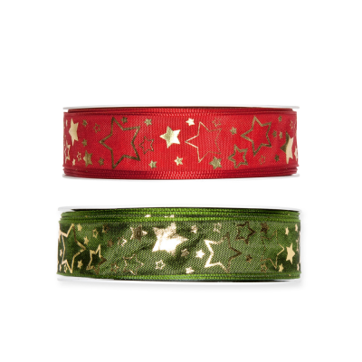 Nastro raso animato stelle oro