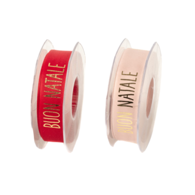 Nastro raso opaco buon natale oro