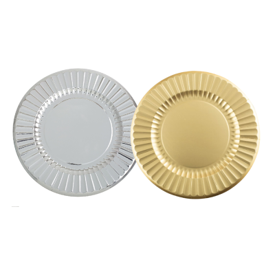 Maxi piatti round shape oro in cartoncino (6 pezzi)