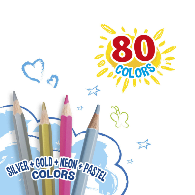 Pastelli Tita Maxi Rainbow 80 pezzi | Set creativo e didattico