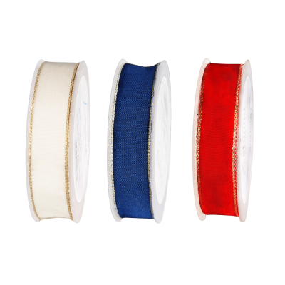 Nastro Raso Bordo Oro Animato