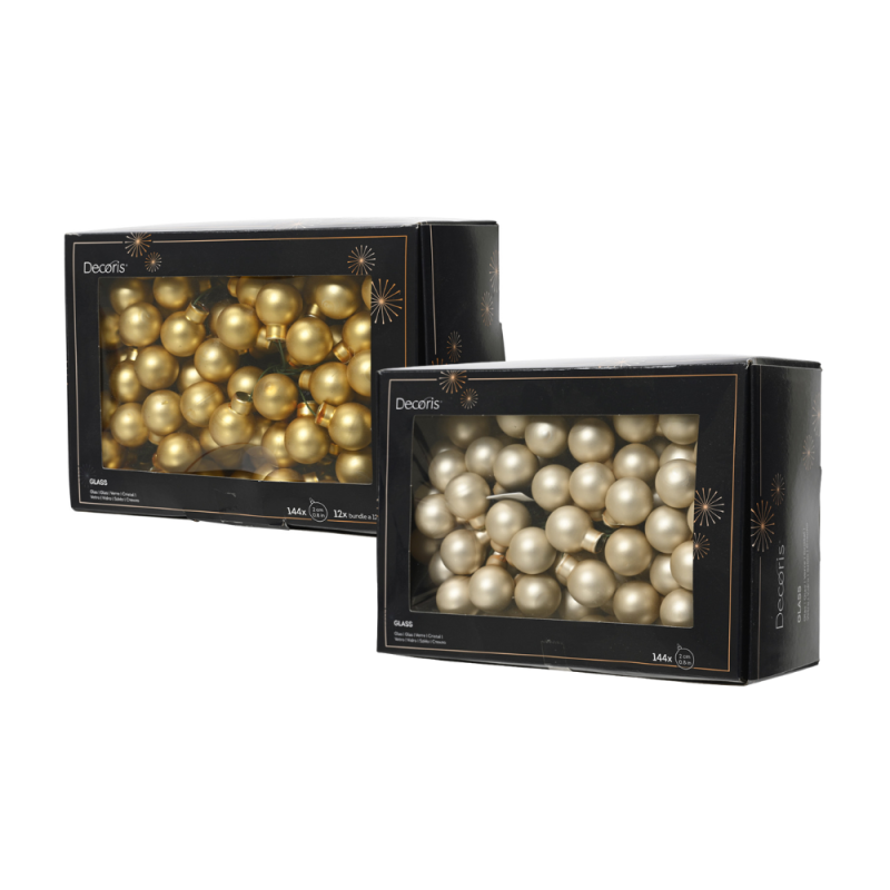 Palline in vetro matt con filo ferro 2cm (144 pezzi)