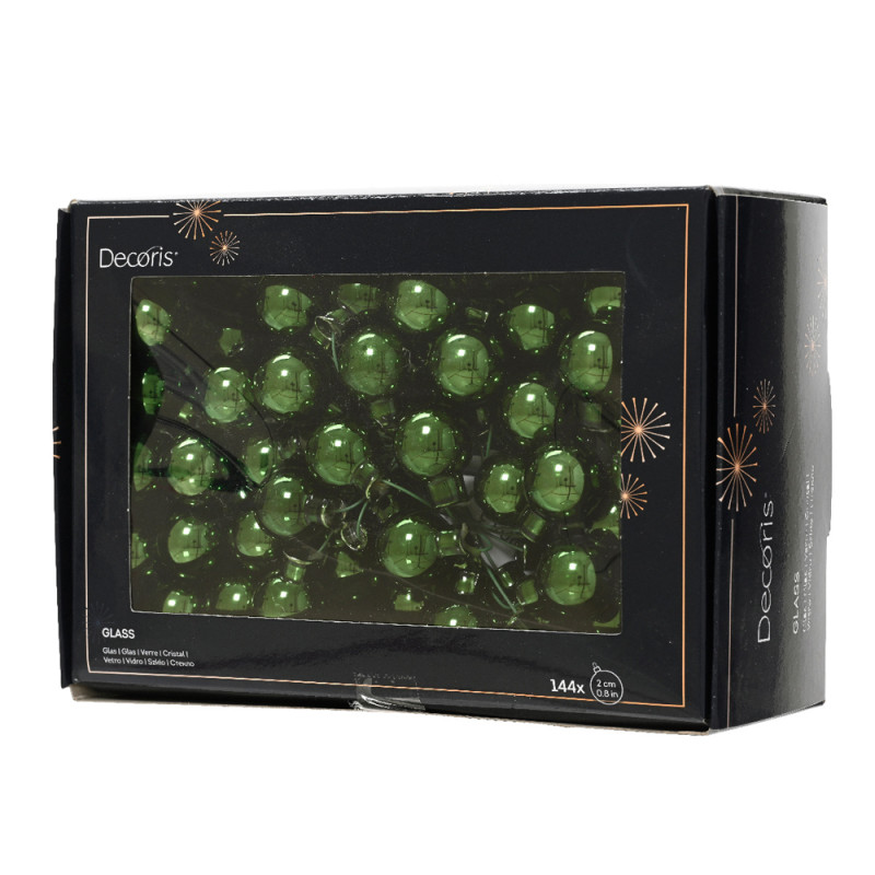 Palline in vetro lucide con filo ferro 2cm (144 pezzi)