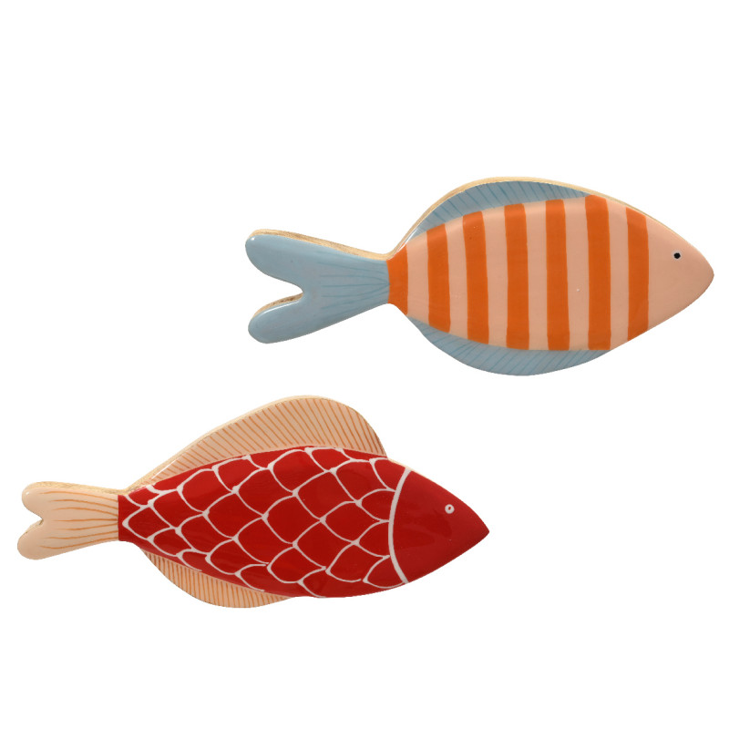 Pesce Decorativo In Legno 25cm