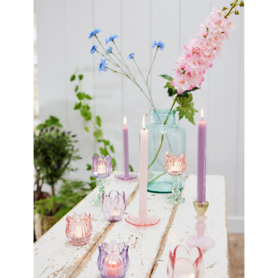 Porta Candela In Vetro a Fiore 2