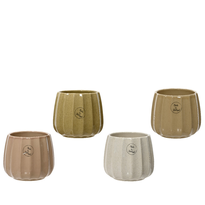 Vasetto Plissé Lucido in Gres