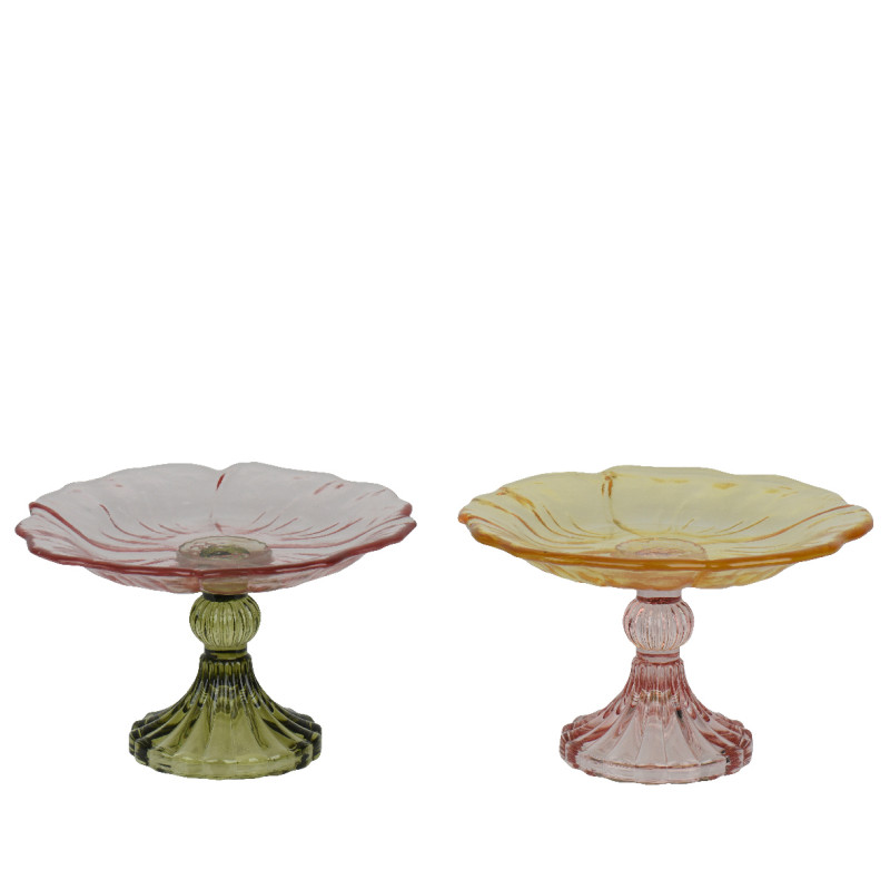 Alzata Fiore in Vetro Colorato