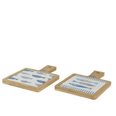Mini Tagliere in Legno con Pesci 2