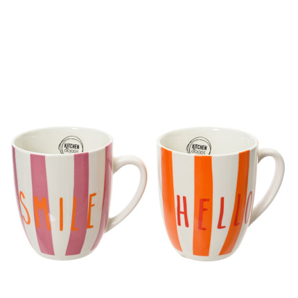 Tazza a Righe con Scritta