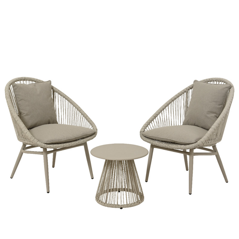 Set Tavolino e 2 Sedie Grigio Santa Cruz