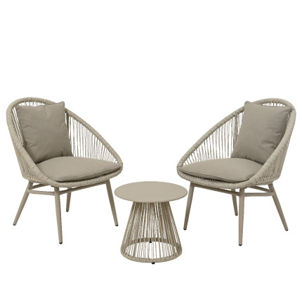 Set Tavolino e 2 Sedie Grigio Santa Cruz