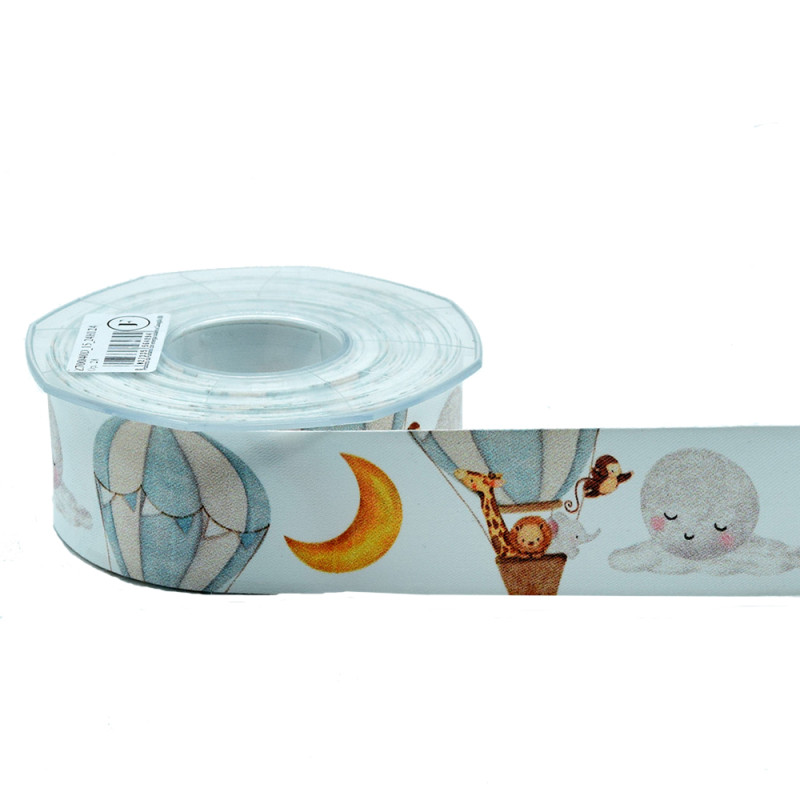 Nastro Tessuto Cuccioli in Mongolfiera