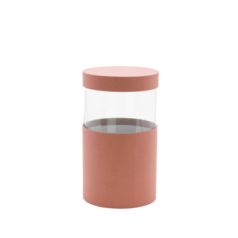 Scatola Cilindro Cipria con Finestra 19cm