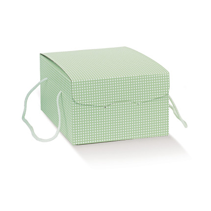 Scatola Segreto con cordini quadri verde
