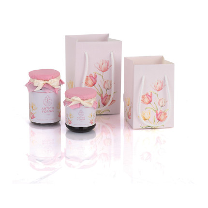 Shopper con cordini in cotone Tulips