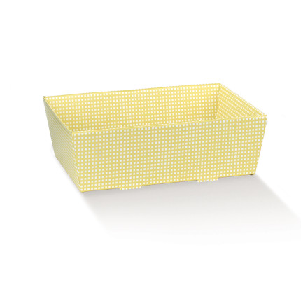 Vassoio Conico Quadri Giallo