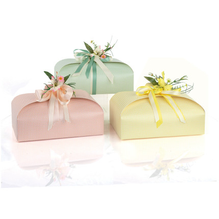 Scatola Porta Colomba Quadri Pesca 1KG | Confezioni pasquali Incartare