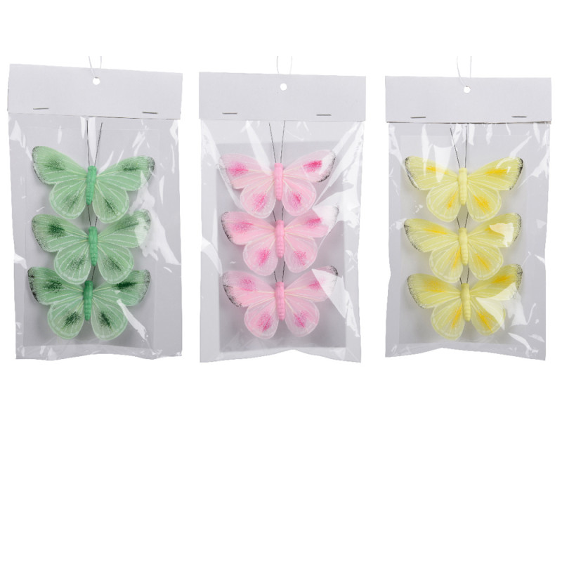 Clip Farfalla Colorata (3 Pezzi)