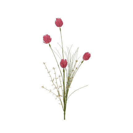 Ramo Decorativo Con Fiori Sferici fucsia